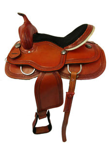 Barril de cuero prémium para carreras, conjunto de sillín de caballo occidental, tachuelas (talla de asiento de 14 "-18"), disponible en varios colores y tamaños - Product Image 4