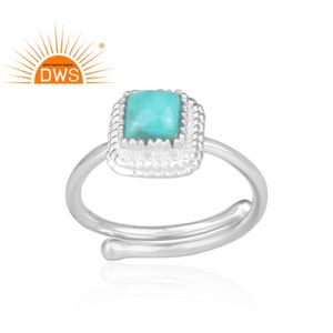 Arizona แหวนพลอยเทอร์ควอยซ์เครื่องประดับเงินแท้925แหวนปรับผู้ค้าส่ง - Product Image 2