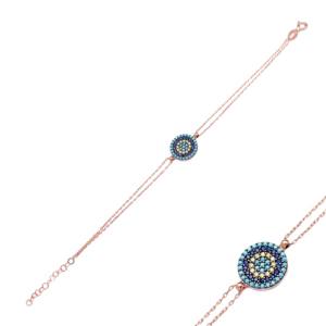 Bracelet en pierre mixte avec Design d'oeil turc, bijoux en argent Sterling 925 faits à la main pour femme, vente en gros - Product Image 1