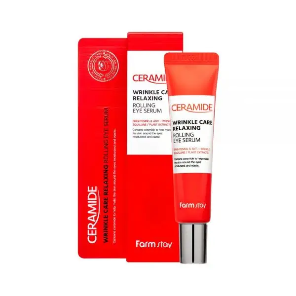 Korean Cosmetic / Ceramide Wrinkle Care Relaxing Rolling Eye Serum / Moisturizing Anti Aging eye cream