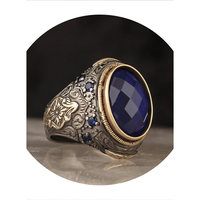 Anillo de Plata de Ley 925 con Incrustaciones de Piedras Preciosas, Estilo Clásico para Hombre, para Boda, Compromiso o Aniversario