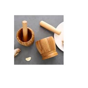 Mortero de madera de alta calidad, mazo y tamaño personalizado, precio barato con 2 piezas con agua segura pulida - Product Image 1