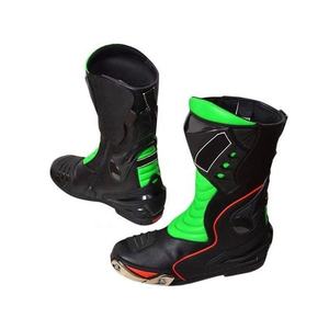 Zapatos de Motociclismo de Cuero para Motocross, Antideslizantes, con Parches Negros, Protección para Motociclistas - Product Image 2