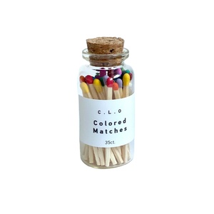 Wholesale Colorful Theme Wooden Lids Glass Bottle With Matches