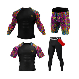 Conjunto de compresión de alta calidad para hombre, ropa deportiva de secado rápido, traje deportivo de poliéster para entrenamiento, 6 piezas - Product Image 1