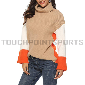 Suéter de Cuello Alto para Mujer, Estilo Vintage, Cuello en V, Corte Ajustado, 100% Algodón, Bordado de Ganchillo, Diseño Sólido - Product Image 5