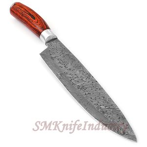 Damascus Steel Chef <b>Knife</b> <b>Set</b> with 315 Layers of Sharpness Stainless Pakka Wood Handle Comfortable Round Grip for Kitchen Use - Product Image 3