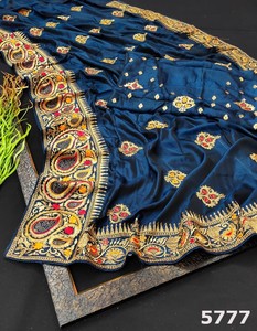 Georgette Saree-ropa festiva de diseño exclusivo, bordado de encaje y blusa, última colección - Product Image 2