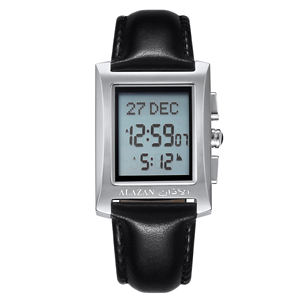 アラザンイスラムイスラム教徒アザンタイムアルファジュニア長方形ステンレス鋼祈りキブラコンパス防水世界祈り時間スクエアウォッチ - Product Image 6