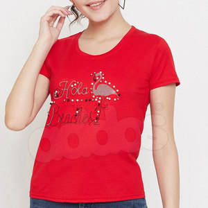 Haute qualité créez votre idée demande du client meilleur prix Logo professionnel imprimé personnalisé belle qualité femmes t-shirt - Product Image 5