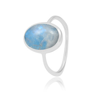 Haute qualité 925 argent Sterling Doublet Turquoise arc-en-ciel lune pierre précieuse anneau nouveau à la mode classique mode bijoux lunette fêtes - Product Image 2