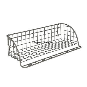 Designer de luxe à deux niveaux fini argent panier mural indien élégant stockage cuisine meilleure vente en gros panier suspendu - Product Image 4