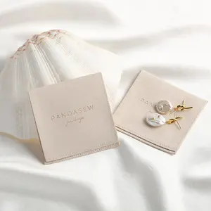 Pandase — sac d'emballage en microfibre, Logo personnalisé, sac de luxe ivoire, petite pochette de bijoux cadeau, livraison gratuite