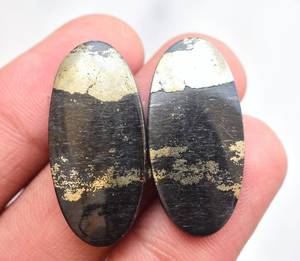 Amazing Pattern Apache Gold Pairs Wholesale Pyrite Gemstone Pair - Product Image 1