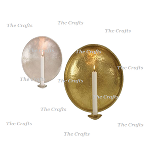 Aluminium Silver And Gold Color Wall <b>Candle</b> Holder Different Size Set Of Two Wall <b>Hanging</b> <b>Candle</b> Holder - Product Image 1
