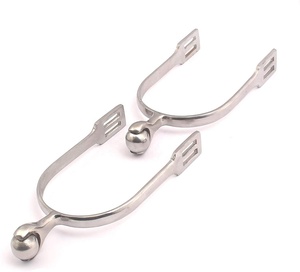 Prix de gros Éperons d'équitation en acier inoxydable Meilleure qualité Éperons de cowboy en acier inoxydable à bout rond pour l'entraînement et la compétition - Product Image 5