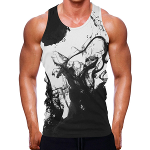 Camiseta sin mangas de gimnasio para hombre personalizada al por mayor transpirable algodón poliéster Material Casual Fitness deportes entrenamiento chaleco correr tejido - Product Image 2