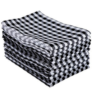100% coton à carreaux serviette de cuisine doux lin microfibre tissé Technique utilisation polyvalente pour la maison voitures Restaurants hôtels - Product Image 1