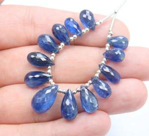 ลูกปัดเหลี่ยมเพชรพลอย kyanite รูปร่างหยดลูกปัดอัญมณีธรรมชาติ - Product Image 4