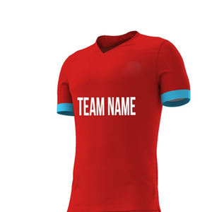 ชุดยูนิฟอร์มฟุตบอลคอวีผ้าโพลีเอสเตอร์ของผู้ชายมีสไตล์ชุดอุปกรณ์เทคนิคการตัดแบบอัตโนมัติ - Product Image 3