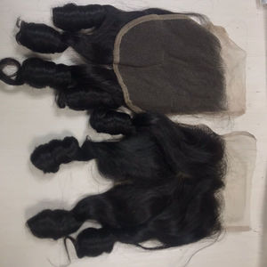 Closure frontal Hand Tied Peruvian <b>Curly</b> High Quality Vietnamese Human VIRGIN HAIR <b>EXTENSION</b> at wholesale price - Product Image 2