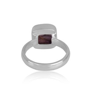 Anillo de plata de ley fina hecho a mano, moisave de cobre púrpura, Gema turquesa, certificado, joyería de plata al por mayor - Product Image 4