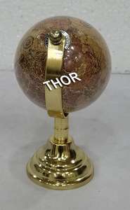 Globo de mesa náutico de latón giratorio multicolor, decoración de escritorio para escuela y oficina - Product Image 4