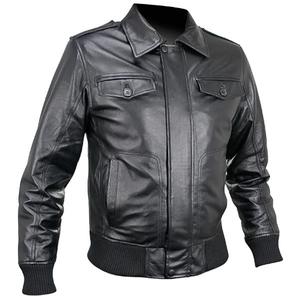 Chaqueta de cuero Real de piel de cordero para hombre, chaqueta para motocicleta - Product Image 2
