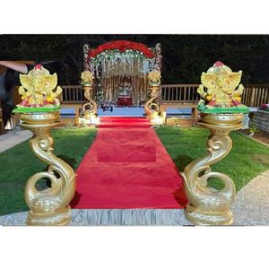 Pilares de Pedestal de estilo Pavo Real dorado para boda, columnas de pasillo de boda para decoración de Mandap, pilar de Mandap de pavo real dorado para pasarela - Product Image 1