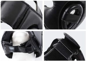 Casco de boxeo de PU para hombres y mujeres, equipo de protección para la cabeza de Taekwondo, Material de cuero, para entrenamiento de competición - Product Image 4