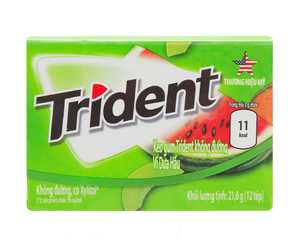 Gomme à mâcher, 150G, sans sucre Trident, gomme torsadée de pastèque, 21.16G - Product Image 1