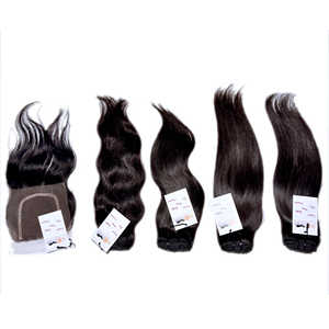 Paquete de ondas rectas de pelo virgen peruano de visón 10A con cierre de encaje, trama de cabello humano sin procesar crudo con Frontal de encaje Hd suizo - Product Image 2