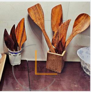 Ensemble d'ustensiles de cuisine en bois, outils de cuisine antiadhésifs, ensemble de cuillères et couteaux en bois, naturel - Product Image 6