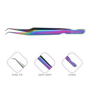 แหนบต่อขนตาหลายสีพร้อมการออกแบบฐานตัด,แหนบต่อขนตาปริมาณ,แหนบขนตา - Product Image 1