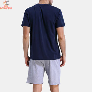 2024ชุดเสื้อผ้าฝ้ายแขนสั้นของผู้ชายระบายอากาศได้ดีพร้อมเอวยางยืดลายการ์ตูนสำหรับฤดูร้อน - Product Image 2