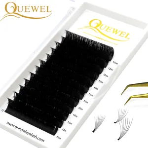 Quewel russian cashmere one second free sample volume blooming 0.03 0.05 0.07 eyelash extensions easy fan volume lashes
