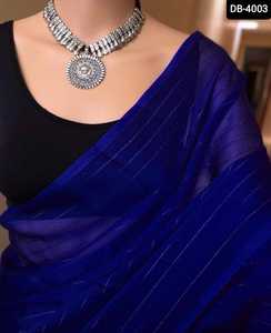 Saree — Saree en mousseline de soie, accessoires traditionnels indiens, avec Zari, doublure de travail, à bas prix, nouvelle collection - Product Image 3