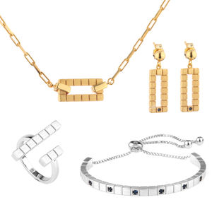 Conjunto de joyería de plata de ley 925, joyería de plata, conjunto de joyería chapado en oro de Ley 925 para mujer, conjunto de collar y pendientes - Product Image 2