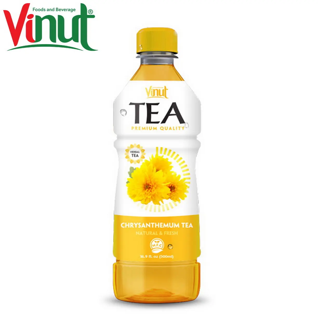 500ml VINUT Healthy and Delicious bottle Free Sample Free Label New Packing Fresh Green tea with Chrysanthemum Export in Vietnam