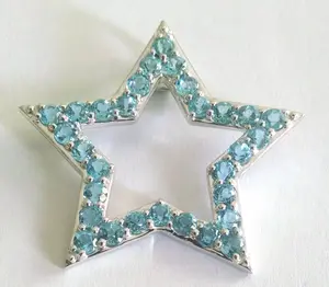 Star Silver Blue Topaz Pendant