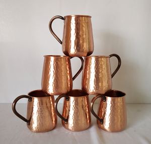 Tasses à bière classiques en cuivre pur gaufré de haute qualité tasses à boire en cuivre tasse à bière moderne multi-usages - Product Image 6