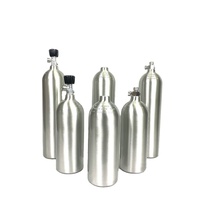 Cilindro de Gas CO2 de Alta Presión de Aluminio de 1.0L DCEC Taiwán para Acuario, Sin Válvula
