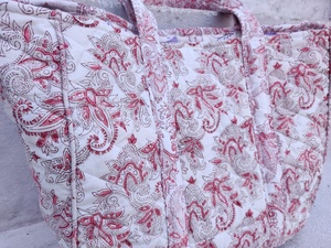 Sacs à fermeture ouverte légers Lady-Style avec deux poignées/sangles décorées de fleurs - Product Image 4