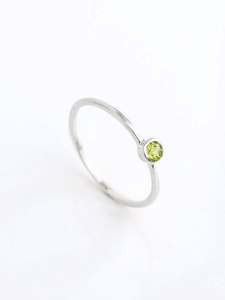 แหวนแร่ควอตซ์ทรงกลมขนาดเล็ก,แหวนทอง Peridot - Product Image 3