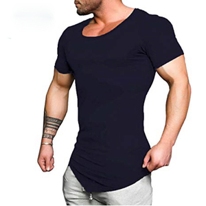 Camiseta de Fitness para hombre, ropa activa en blanco, con dobladillo curvo, la mejor para culturismo con impresión personalizada - Product Image 4