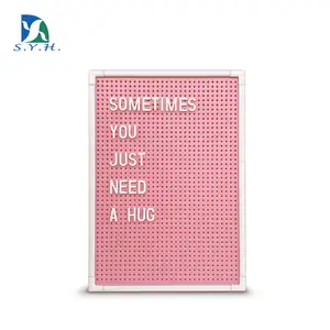 Pink message letter peg board with white aluminum frame Non-toxic