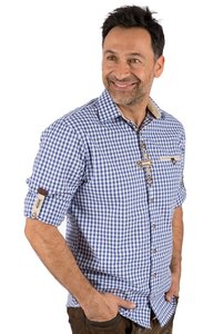Chemise traditionnelle bavaroise pour homme, en coton à carreaux, manches longues, chemise d'Oktoberfest - Product Image 4