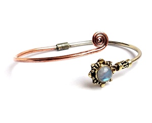Bracelet manchette réglable en pierre de lune en argent Bracelet de mode prix d'usine - Product Image 3