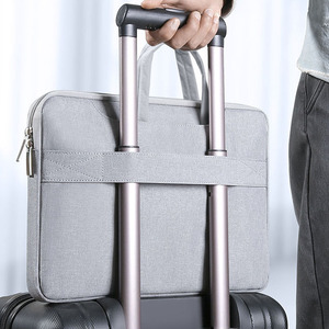 Sac à main pour <span class=keywords><strong>ordinateur</strong></span> portable en polyester, sacoche pour <span class=keywords><strong>ordinateur</strong></span> portable, sac de voyage d'affaires, bureau, hommes, femmes, personnalisé, 13/14/15/15,6 pouces, imperméable - Product Image 4