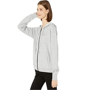 2023 haut tendance dames fermeture à glissière sweats à capuche couleur personnalisée Design Streetwear Style grande taille hiver à capuche Logo personnalisé lavé - Product Image 5